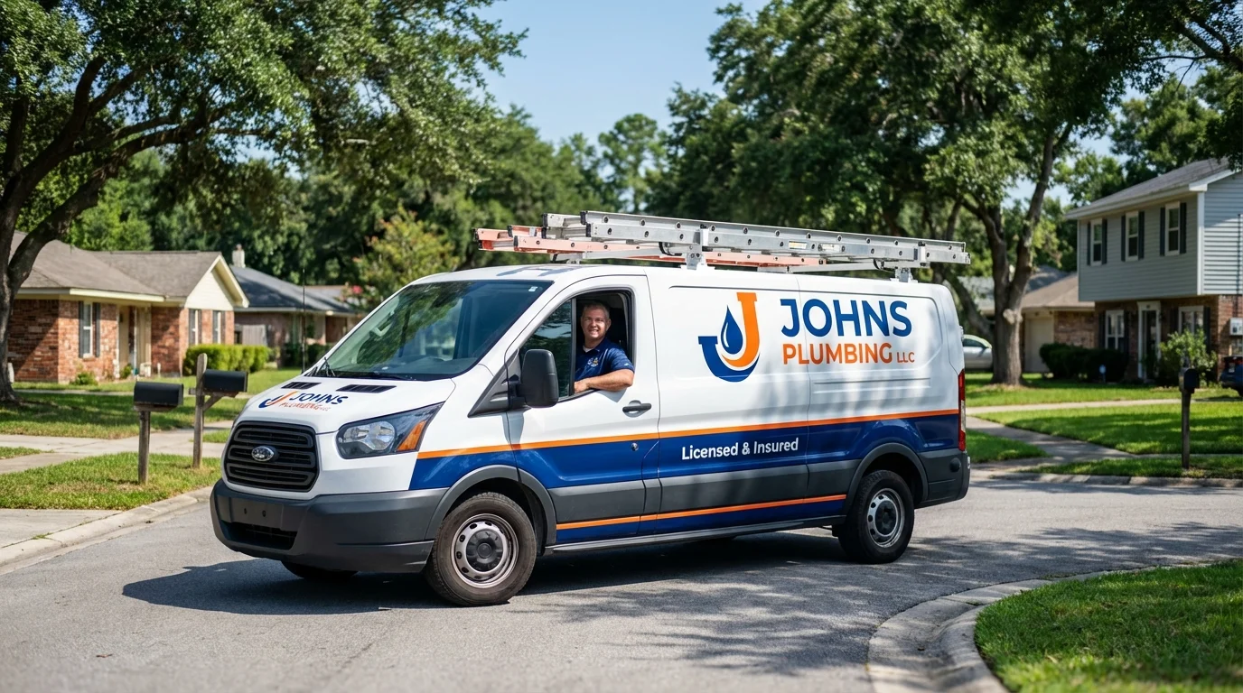 Johns Plumbing LLC service van in Westby, WI