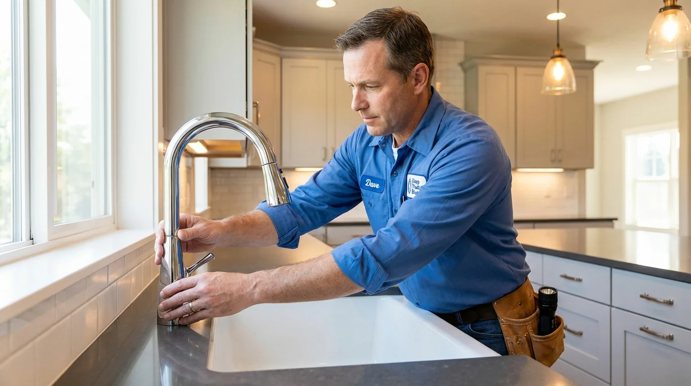 Kitchen faucet installation by Johns Plumbing LLC in Westby